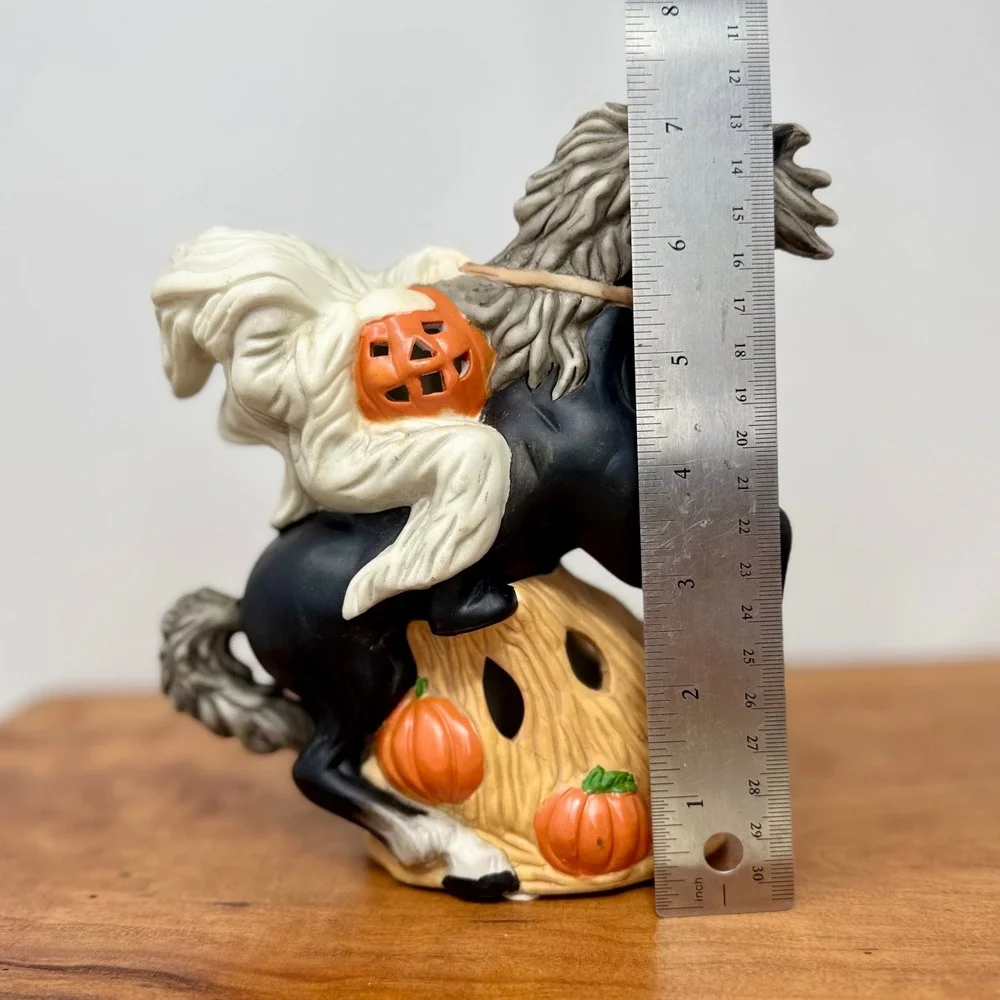 Vintage 1992 Prettique Jedediah's Spirit Porcelain Ghost Horse Sculpture Light